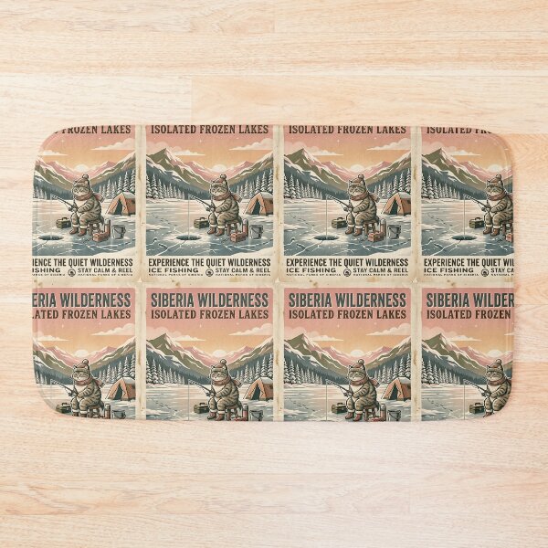 Item preview, Siberian Cat Ice Fisher - Vintage WPA National Park Pet Poster designed and sold by PictoVibe.
