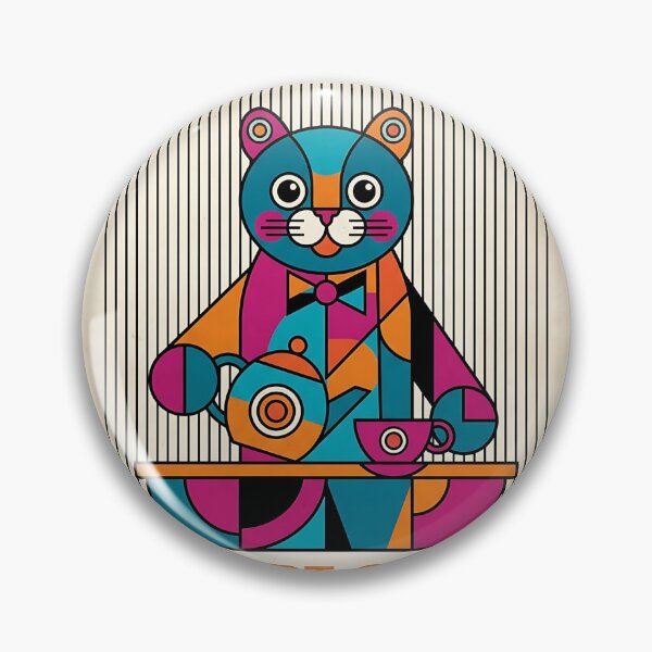 Item preview, British Shorthair Tea Sommelier - Mid Century Modern Pet Poster designed and sold by PictoVibe.