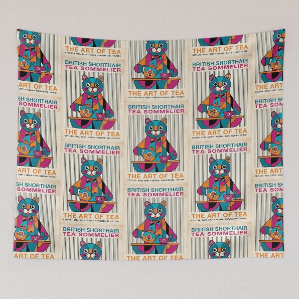Item preview, British Shorthair Tea Sommelier - Mid Century Modern Pet Poster designed and sold by PictoVibe.