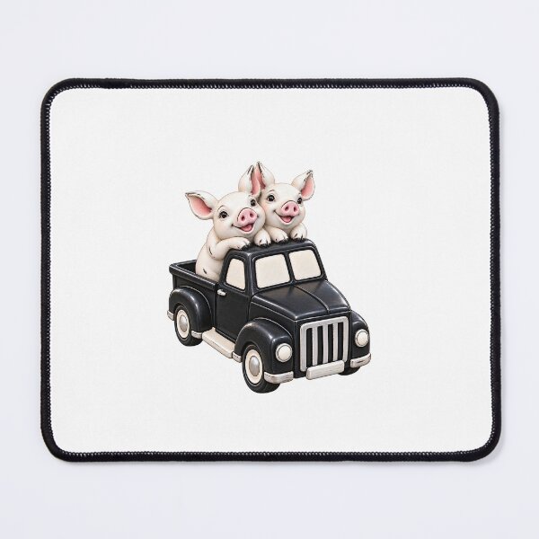 Item preview, Two Little Pigs on a Vintage Black Truck designed and sold by Kimberly Palmer.