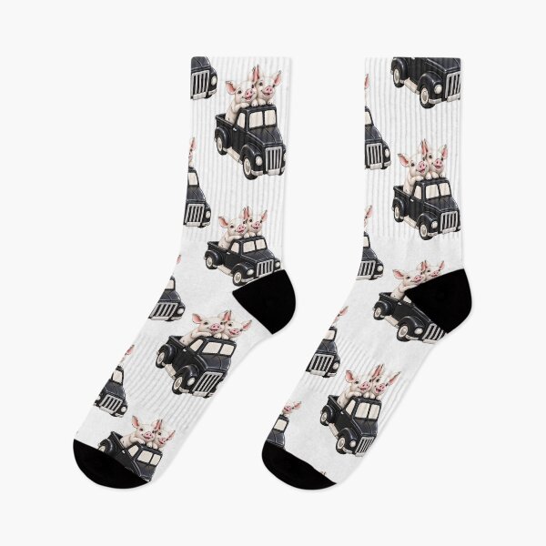 Item preview, Two Little Pigs on a Vintage Black Truck designed and sold by Kimberly Palmer.