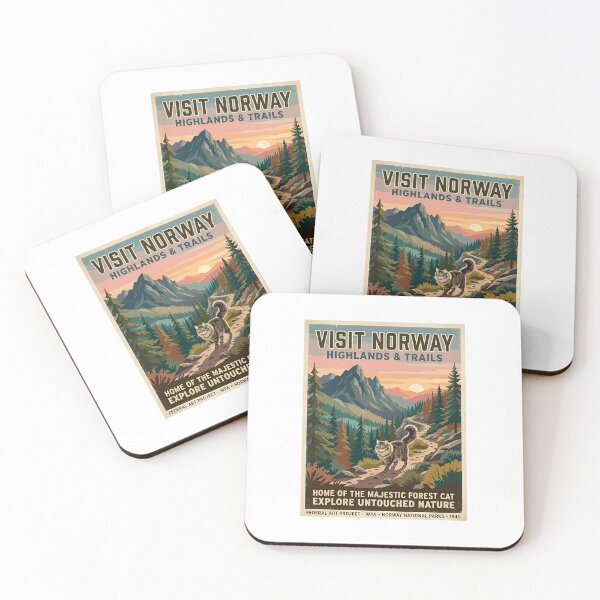 Item preview,  Norwegian Forest Cat Mountain Explorer - Vintage WPA National Park Pet Poster designed and sold by PictoVibe.