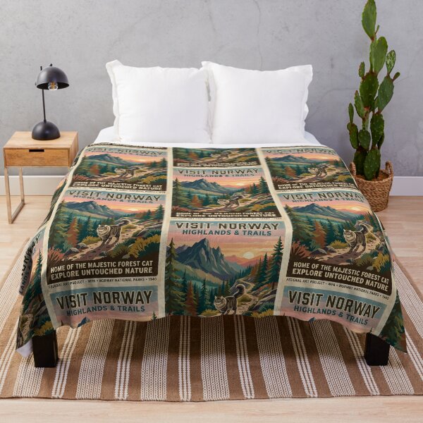 Item preview, Norwegian Forest Cat Mountain Explorer - Vintage WPA National Park Pet Poster designed and sold by PictoVibe.