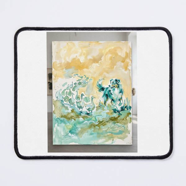 Item preview, Australian Shepherd Goose Herder - Abstract Expressionist Pet Painting designed and sold by PictoVibe.