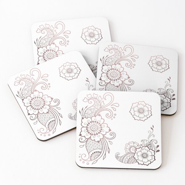 Item preview, Elegant Rose Gold Henna Mehndi Floral Paisley Mandala designed and sold by elglotonmusical.