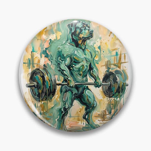 Item preview, Rottweiler Weightlifter - Abstract Expressionist Pet Painting designed and sold by PictoVibe.