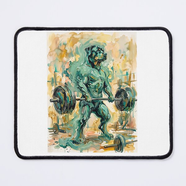 Item preview, Rottweiler Weightlifter - Abstract Expressionist Pet Painting designed and sold by PictoVibe.
