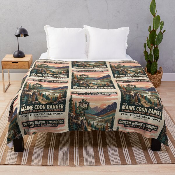 Item preview, Maine Coon Park Ranger - Vintage WPA National Park Pet Poster designed and sold by PictoVibe.
