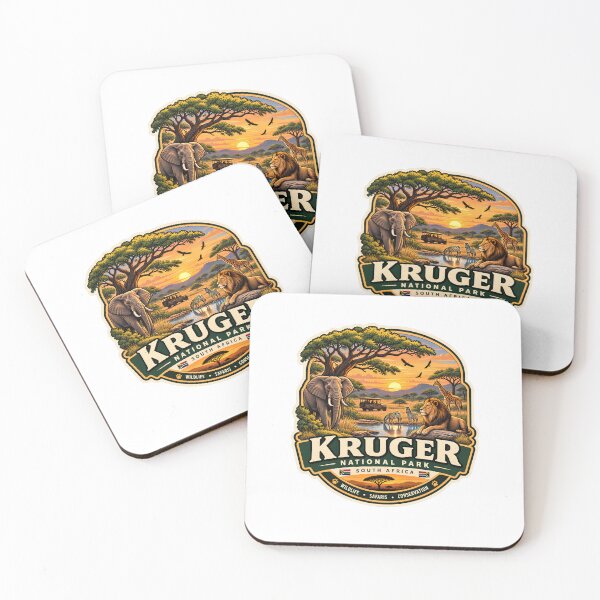 Item preview, Kruger National Park South Africa Vintage Safari Wildlife Lion Elephant Badge designed and sold by LittleArij.