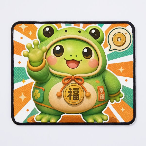 Item preview, Lucky Frog Charm Japanese Mascot designed and sold by NullSpacePrints.