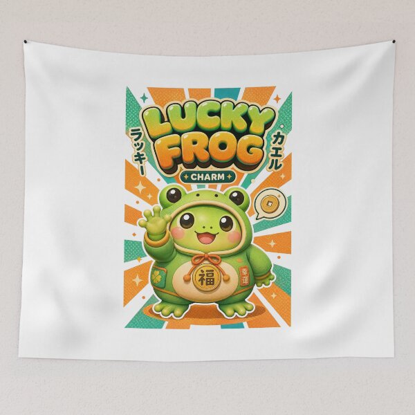 Item preview, Lucky Frog Charm Japanese Mascot designed and sold by NullSpacePrints.