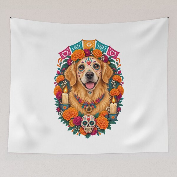 Item preview, Día de los Muertos Pet Memorial Floral Animal Art designed and sold by AMICO77.