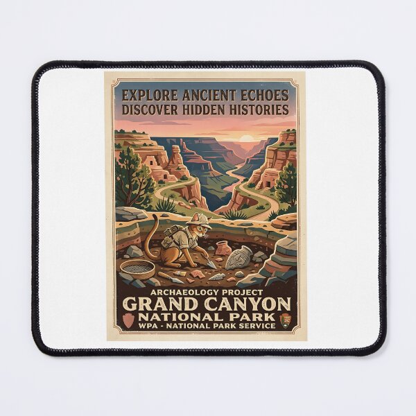 Item preview, Abyssinian Cat Archaeologist - Vintage WPA National Park Pet Poster designed and sold by PictoVibe.