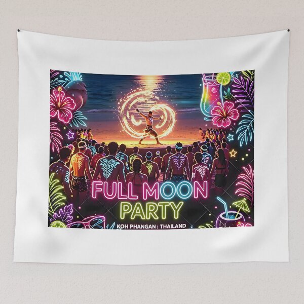 Item preview, Full Moon Party – Koh Phangan Thailand | Neon Tropical Beach Festival designed and sold by Spirit of Siam.