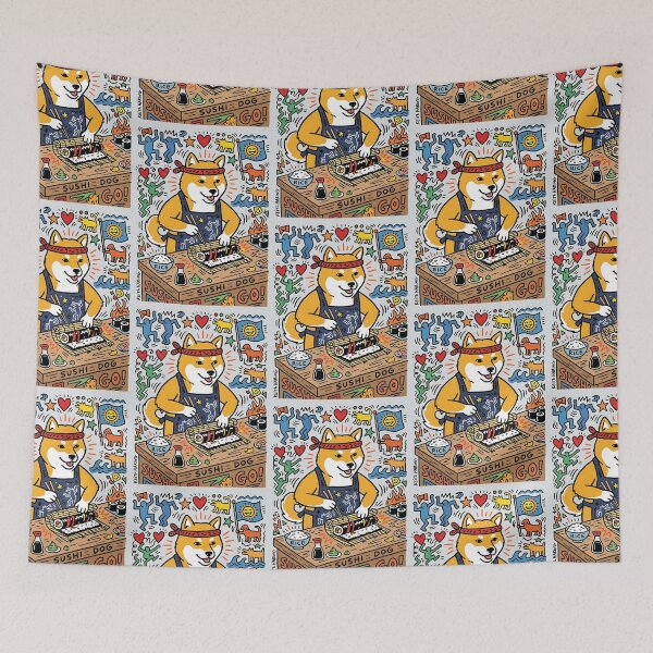 Item preview, Shiba Inu Sushi Chef - Pop Art Pet Design designed and sold by PictoVibe.