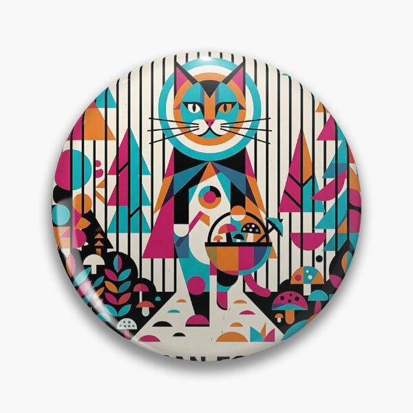 Item preview, Norwegian Forest Cat Mushroom Forager - Mid Century Modern Pet Poster designed and sold by PictoVibe.