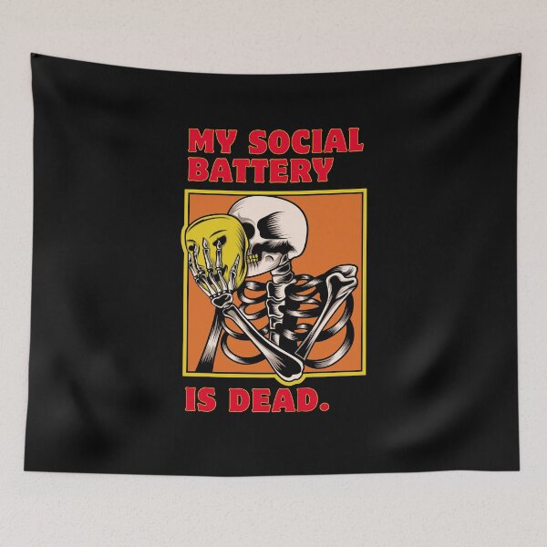 Item preview, Funny Introvert Shirt Skeleton Social Battery Is Dead Spooky Halloween Gift designed and sold by E20STUDIO.
