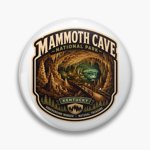 Item preview, Mammoth Cave National Park Kentucky Vintage Underground Cavern Hiking Badge designed and sold by LittleArij.