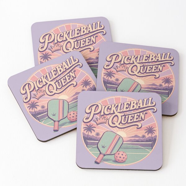 Item preview, Pickleball Queen Retro Vintage - Womens Pastel Sunset Sports Gift - Elegant Paddle Art designed and sold by BelievingCreates.