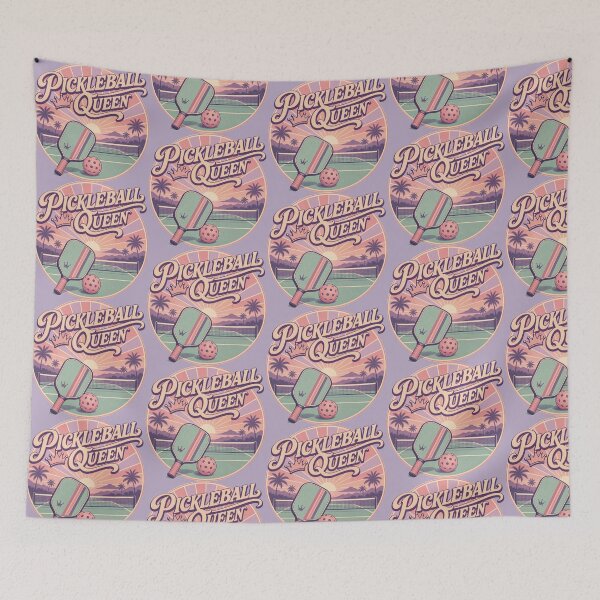 Item preview, Pickleball Queen Retro Vintage - Womens Pastel Sunset Sports Gift - Elegant Paddle Art designed and sold by BelievingCreate.
