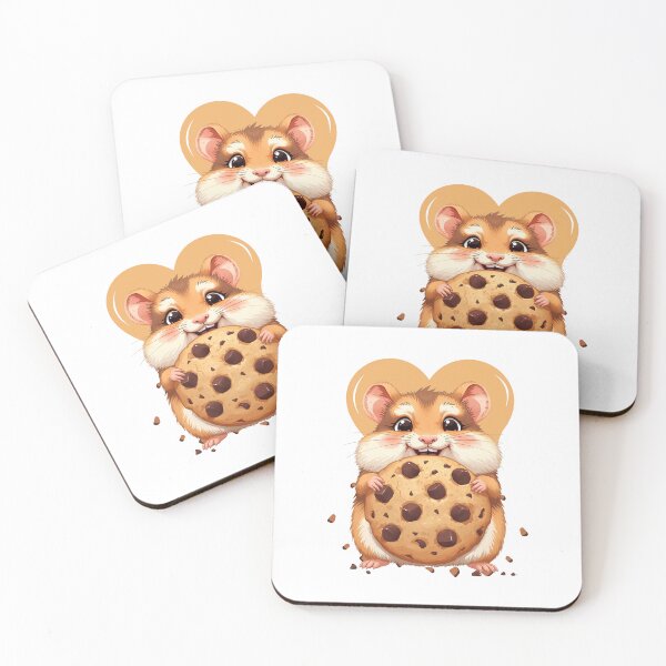 Item preview, Cute Hamster Eating Chocolate Chip Cookie designed and sold by yuki-hana.