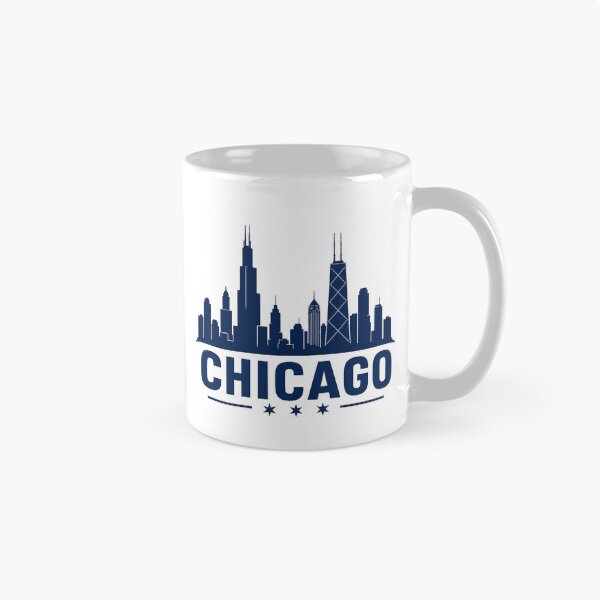 Item preview, Pegatina con la silueta del horizonte de Chicago designed and sold by RedRubyBubble.