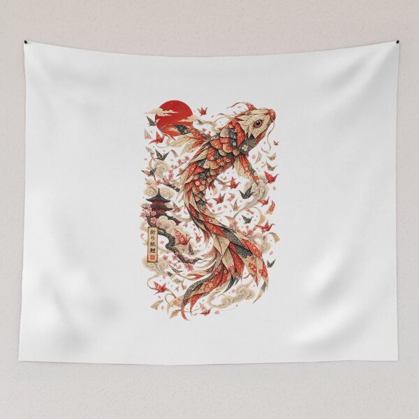 Item preview, The Paper Koi – Japanese Origami & Ukiyo-e Fantasy Art designed and sold by Substance_life.