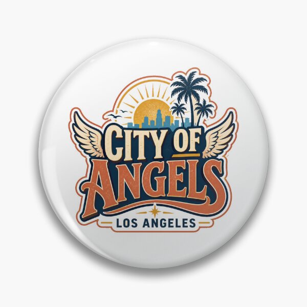 Item preview, City of Angels Los Angeles Sticker designed and sold by RedRubyBubble.