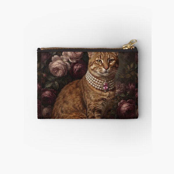 Item preview, Noble Ginger Cat with Pink Gem Collar designed and sold by Real Beast Art.