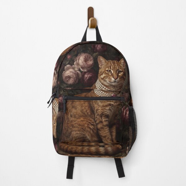 Item preview, Noble Ginger Cat with Pink Gem Collar designed and sold by Real Beast Art.