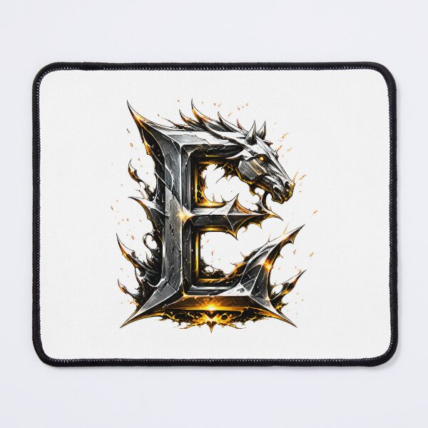 Item preview, Steelmane Aureforge: The Metallic Horse Letter E designed and sold by BlissBlvdShop.