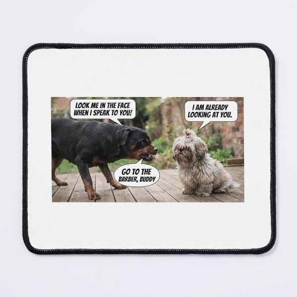 Item preview, Funny Rottweiler vs Shih Tzu Haircut Meme Dog Art designed and sold by AfresStudio.