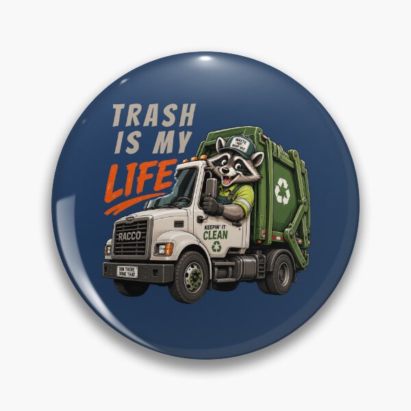 Item preview, Trash Is My Life Funny Garbage Truck Driver Raccoon designed and sold by BigfeetLittlepaws.