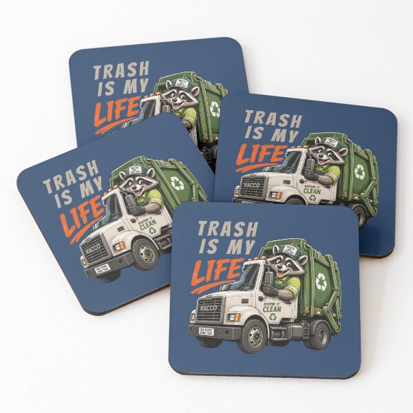 Item preview, Trash Is My Life Funny Garbage Truck Driver Raccoon designed and sold by BigfeetLittlepaws.