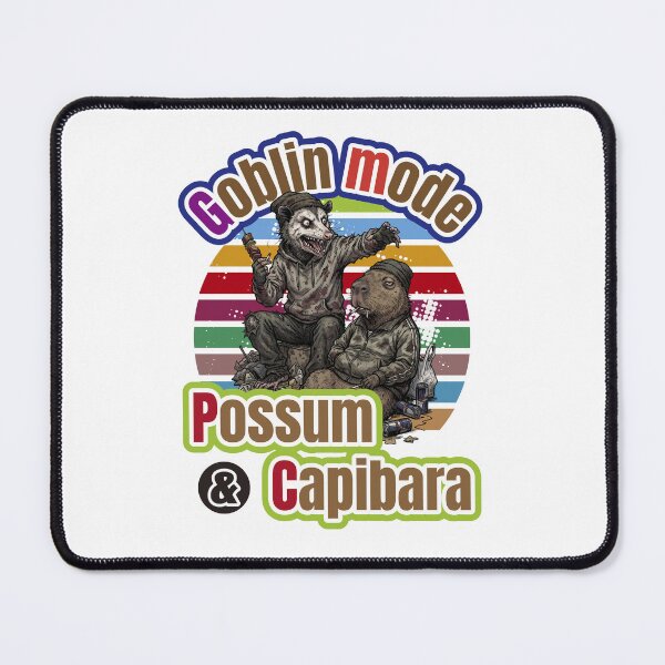 Item preview, Goblin mode -Possum & Capybara Retro Punk Animal Friends Vintage Sunset- designed and sold by LOVEARTDESIGN.