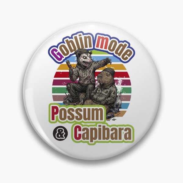 Item preview, Goblin mode -Possum & Capybara Retro Punk Animal Friends Vintage Sunset- designed and sold by LOVEARTDESIGN.