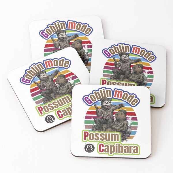 Item preview, Goblin mode -Possum & Capybara Retro Punk Animal Friends Vintage Sunset- designed and sold by LOVEARTDESIGN.