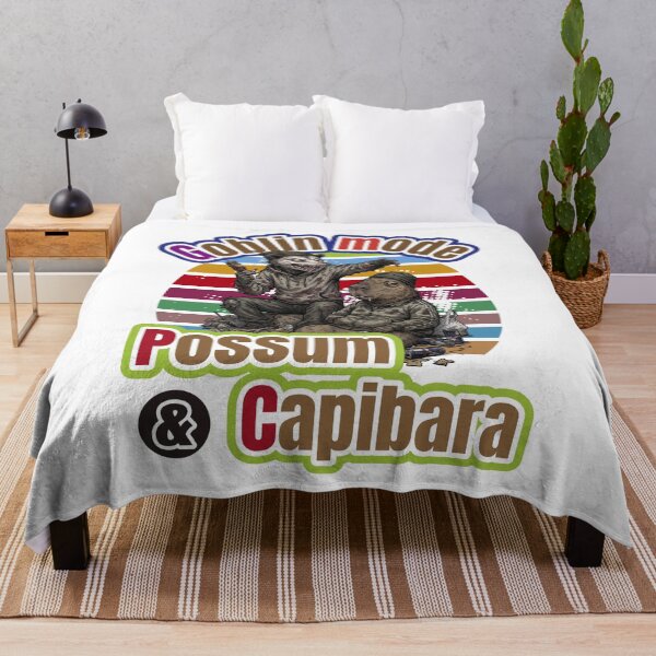 Item preview, Goblin mode -Possum & Capybara Retro Punk Animal Friends Vintage Sunset- designed and sold by LOVEARTDESIGN.