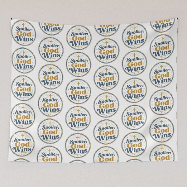 Item preview, Spoiler Alert God Wins Faith Sticker designed and sold by RedRubyBubble.