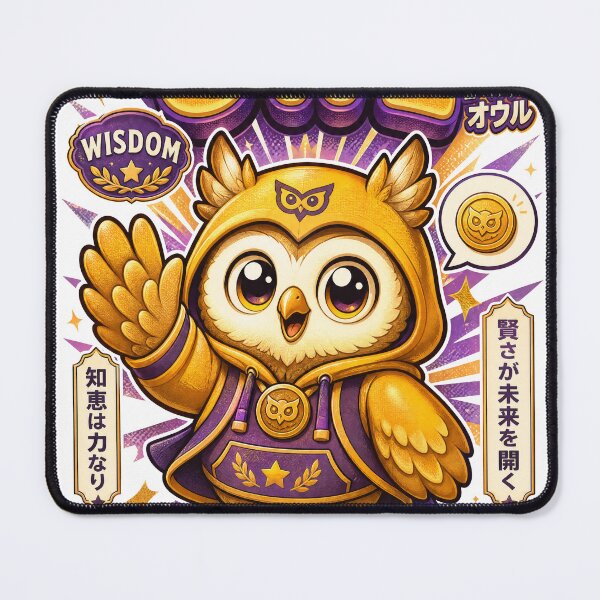 Item preview, Golden Owl Wisdom Kawaii Mascot designed and sold by NullSpacePrints.