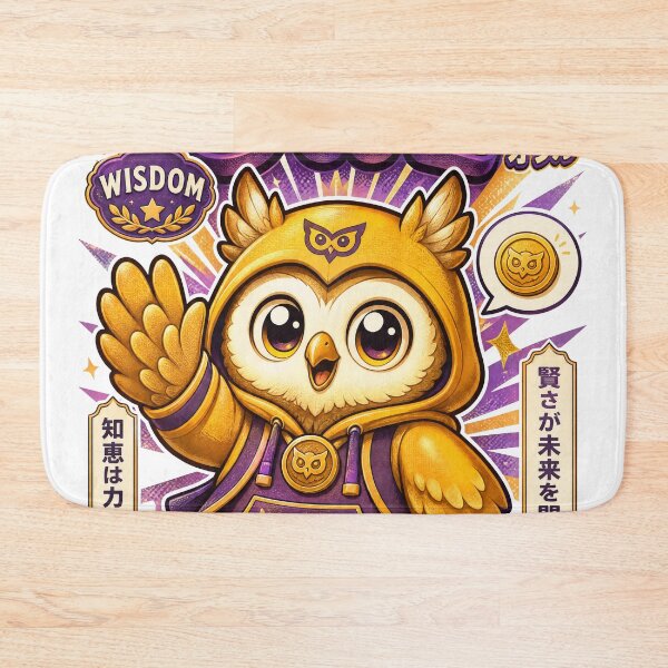 Item preview, Golden Owl Wisdom Kawaii Mascot designed and sold by NullSpacePrints.