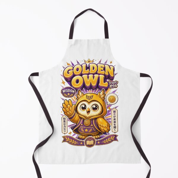 Item preview, Golden Owl Wisdom Kawaii Mascot designed and sold by NullSpacePrints.