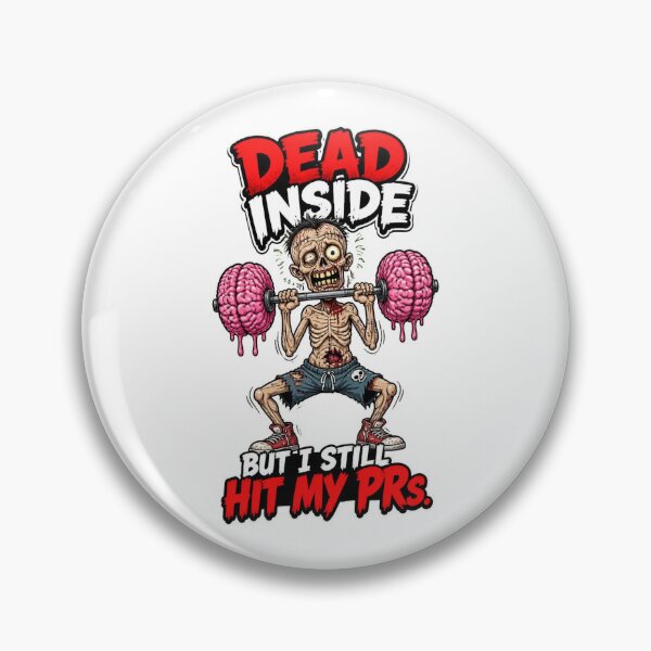 Item preview, Dead Inside But I Still Hit My PRs - Funny Zombie Gym Cartoon designed and sold by UrbaneVibeCo.