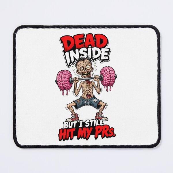 Item preview, Dead Inside But I Still Hit My PRs - Funny Zombie Gym Cartoon designed and sold by UrbaneVibeCo.
