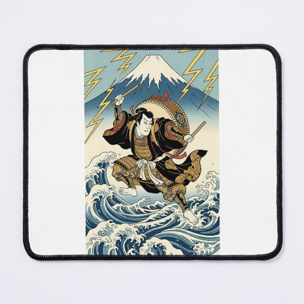 Item preview, Samurai Thunder God Mount Fuji Ukiyo-e designed and sold by TokyoUkiyoHouse.