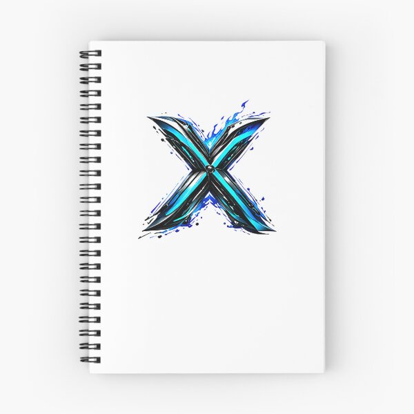 Item preview, AquaFlare Cipher The Teal Inferno Letter X designed and sold by BlissBlvdShop.