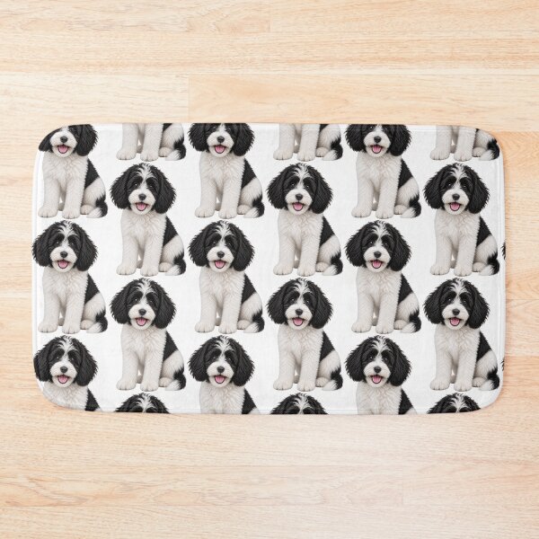 Item preview, Cavapoo Black and White Dog designed and sold by BackgroundND.