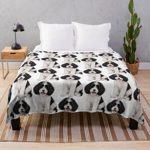 Item preview, Cavapoo Black and White Dog designed and sold by BackgroundND.
