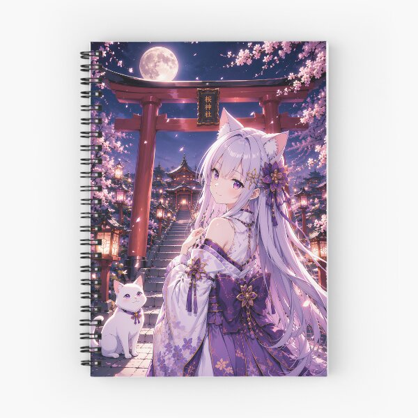 Item preview, Anime Cat Girl Under the Moonlight - Japanese Torii Gate designed and sold by Revyra Design .