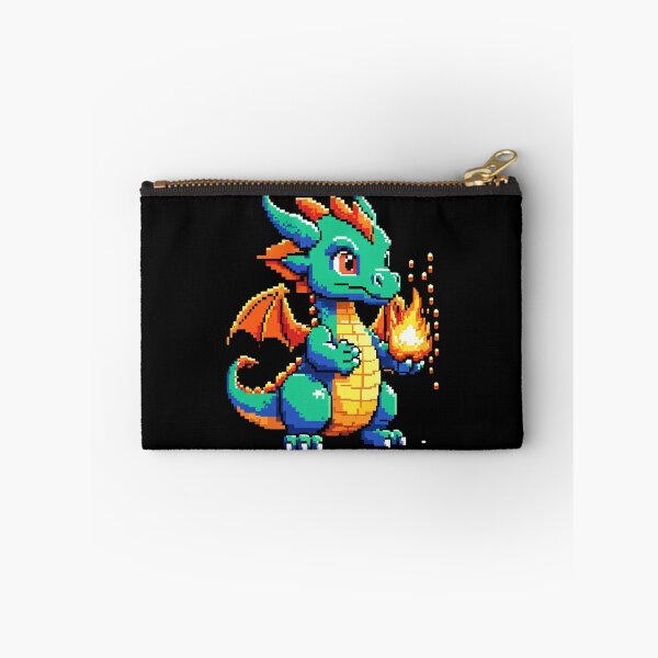 Item preview, pixel art baby dragon breathing fire retro arcade style designed and sold by RAMemory.